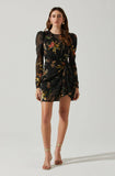 Cindy Dress - Black Orange Burnout