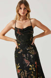 Gaia Dress - Black Orange Burnout