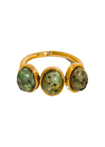 Sorrel Green Stone Triple Ring