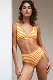 The Beverly Top - Tricolor Terrycloth Stripe