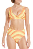 The Beverly Top - Tricolor Terrycloth Stripe