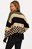 Callie Sweater - Black Taupe Check