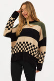 Callie Sweater - Black Taupe Check