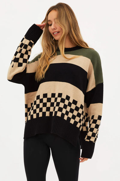 Callie Sweater - Black Taupe Check