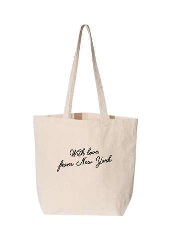 Cowboy Stargirl With Love, From New York Embroidered Tote Bag