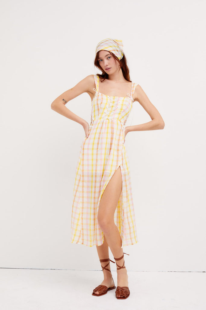 knee length dresses for ladies For Love & Lemons Rue Midi Dress