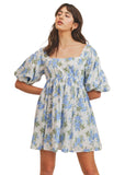 Wildflower Mini Dress - Blue