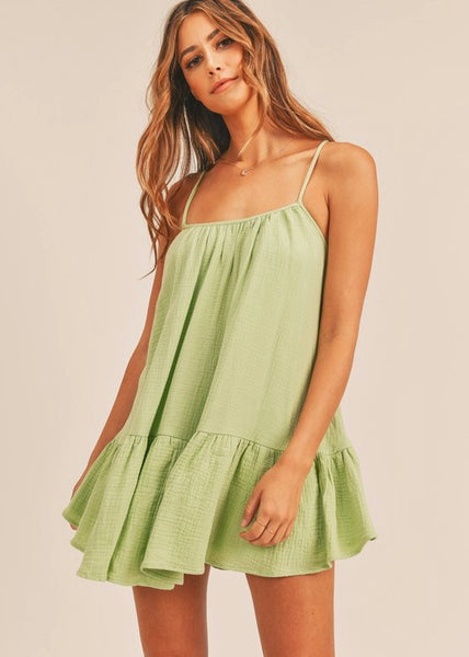Scout Mini Dress - Apple Green