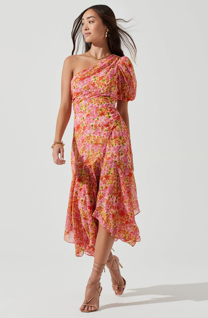 astr the label santorini one shoulder midi dress ASTR The Label Santorini One Shoulder Midi Dress