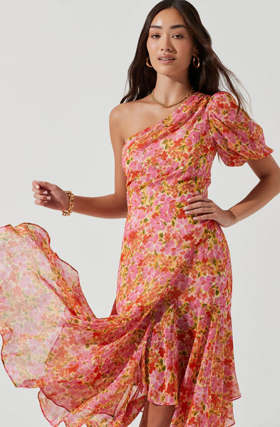 Santorini Dress - Pink Multi Floral