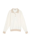 Brushed Terry Polo Sweater - Cream