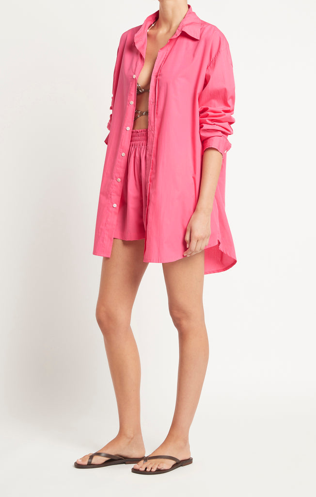 faithfull the brand shirt dress En Vau Shirt Dress Striped Soft Blue