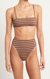 Chania Bikini Bottom - Chocolate Stripe