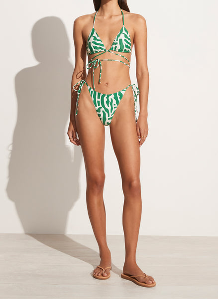 Marzia Bikini Top - Tulli Print Green