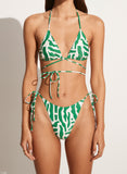 Marzia Bikini Top - Tulli Print Green