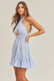 Gigi Halter Mini Dress - Blue