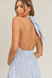 Gigi Halter Mini Dress - Blue