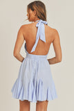 Gigi Halter Mini Dress - Blue