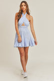 Gigi Halter Mini Dress - Blue
