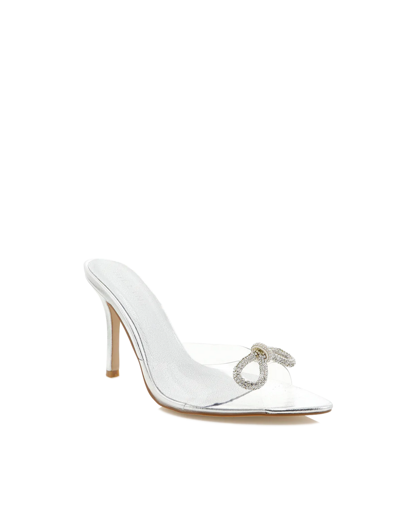 Lily Dressy Heel - Silver/Clear