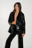 Crinkle Faux Leather Jacket