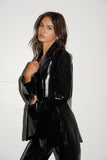 Crinkle Faux Leather Jacket