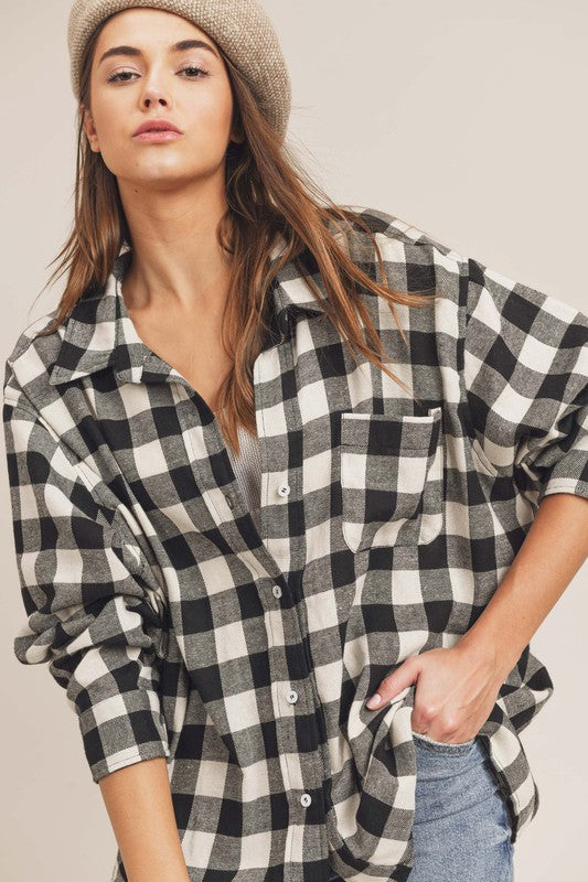 oversized gingham shirt