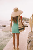 Bella Donna Crinkle Dress - Honeydew Green