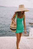 Bella Donna Crinkle Dress - Honeydew Green