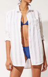 The Oxford Tunic Linen Stripe - Marshmallow