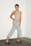 Ribbed Double Layer Tank - Nude