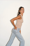 Ribbed Double Layer Tank - Nude