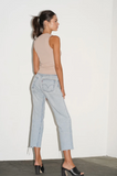 Ribbed Double Layer Tank - Nude