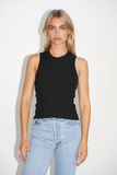 Ribbed Double Layer Tank - Black