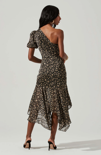 Santorini Dress - Black Taupe Multi