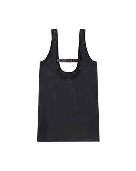 Vegan Leather Buckle Front Tunic