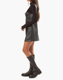 Vegan Leather Buckle Front Tunic