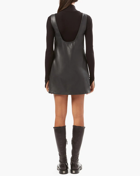 Vegan Leather Buckle Front Tunic