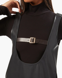 Vegan Leather Buckle Front Tunic