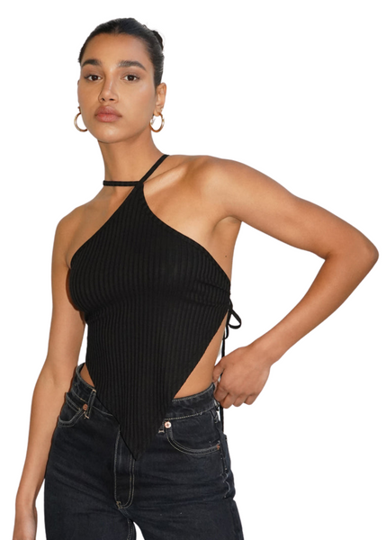 Nori Open Back Top - Black