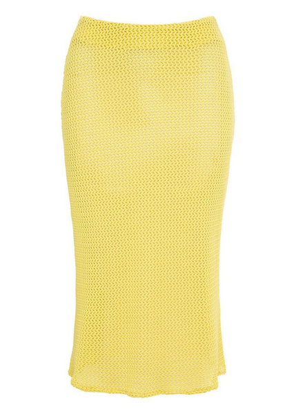 Slip Skirt - Yellow Crochet