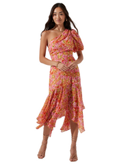 open lace back dress ASTR The Label Santorini Dress - Pink Multi Floral