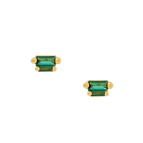 Aiden Stud Earrings - Emerald