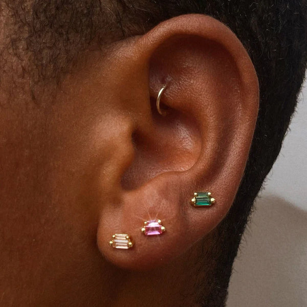 Aiden Stud Earrings - Emerald