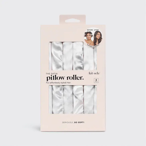 Satin Heatless Pillow Rollers 6pc - Soft Marble