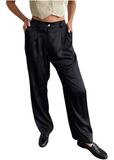 Silky Pleated Trouser - Jet