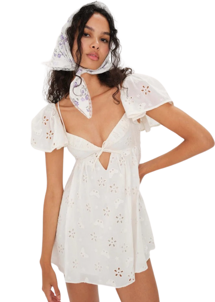 for love of lemons white dress For Love & Lemons Weston Mini Dress