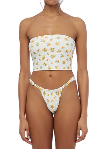 Adjustable Ruched Bottom - Ditsy Oranges