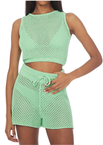 Crochet Ruched Crop Top
