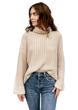 Chunky Turtleneck Shaker Pullover